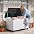 YITAHOME 90 Gallon Outdoor Storage Box with 6 Swivel Wheels & Dual Wooden Handles, Large Double-Wall Resin Deck Box, Lockable Waterproof Patio Organizer for Furniture, Cushions, White & Black