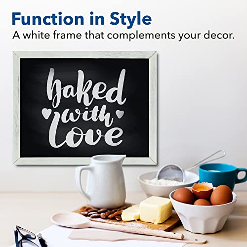 Premium 11X14 Small Chalkboard - Rustic Pine Wood Frame | Kitchen Wall Decor, Tabletop Signs For Weddings, Menu Board With Magnetic, Non-Porous Surface | Wipes Easily (White Washed) #TOP3