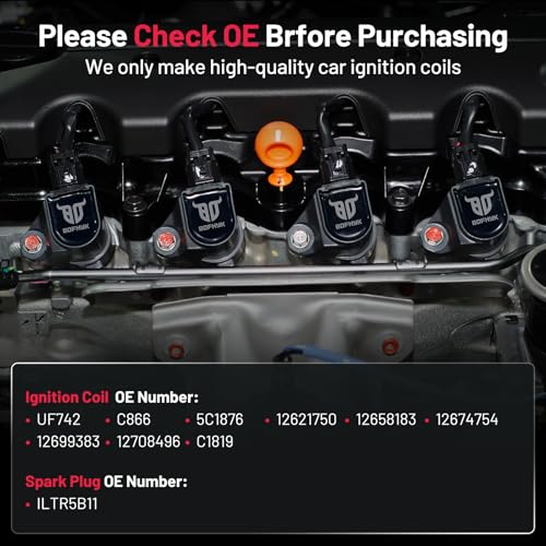 Image of BDFHYK 8 Ignition Coil Pack UF742 and 8 Iridium Spark Plug ILTR5B11 Compatible with Chevy 15-18 Suburban Camaro Corvette,14-18 Silverado 1500, Compatible with GMC 15-18 Sierra 1500 V8 4.3L 5.3L 6.2L