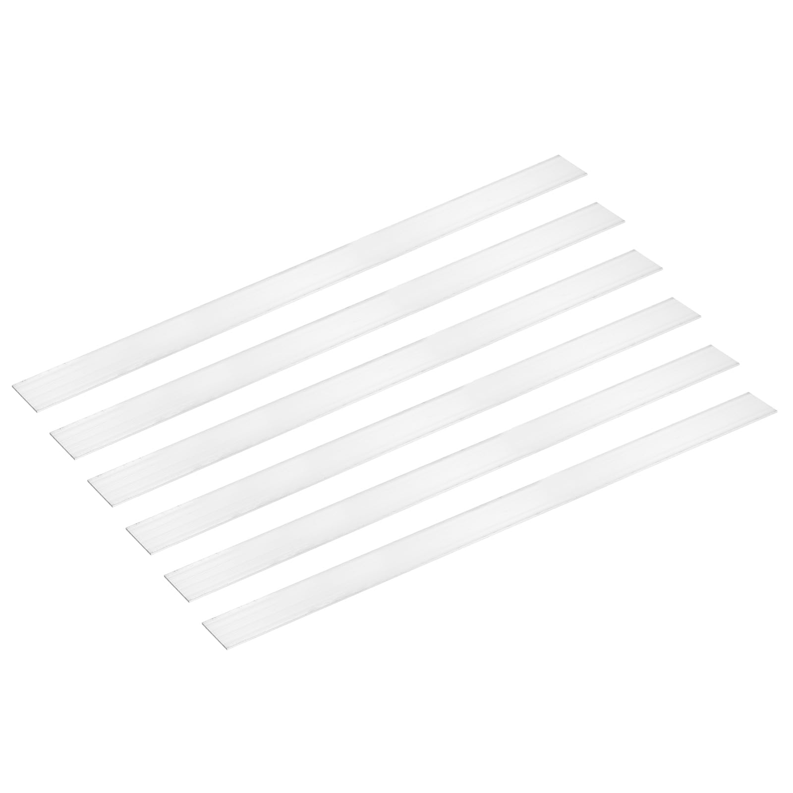 QUARKZMAN 6 Stück Alu Flachprofil 2 x 30mm Aluminium Leisten Flach 406.4mm Länge 6061 Quadratische Aluminium Profile Massiv Neu Walzlagersilber für Industriegebäude Konstruktion Silber