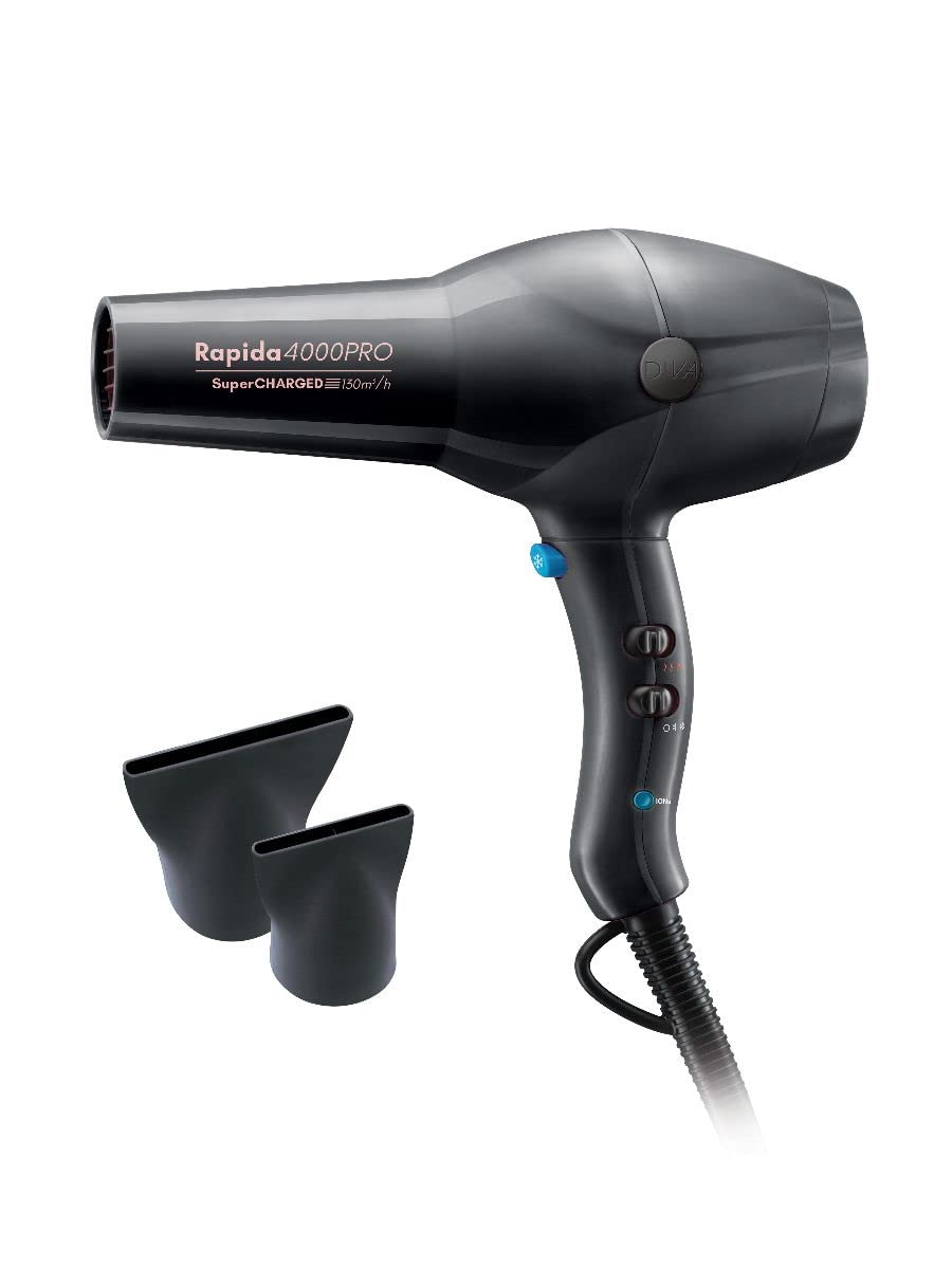 Rapida 4000 Pro Dryer Onyx - 2200W Professional Hairdryer with Ionic Conditioning PRO109