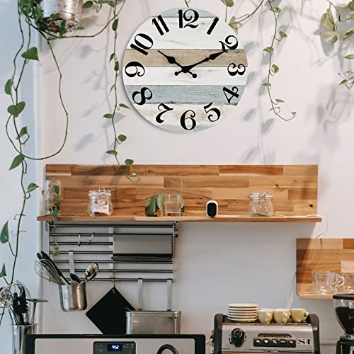 Kecyet Wall Clock 10 Inch Silent Non-Ticking Wall Clocks Battery Operated - Country Rustic Clock Decorative For Kitchen,Bathroom,Bedroom,Office #TOP6