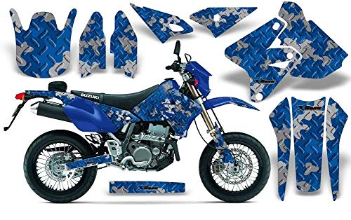AMR Racing MX Graphics kit Sticker Decal Compatible with Suzuki DRZ400 2000-2010 - Camoplate Blue