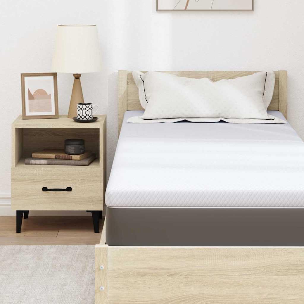 Cubrecolchón de espuma de memoria blanca 80 x 200 cm, tejido jacquard de lujo, confort cama suave, soporte de alta densidad para noches frescas