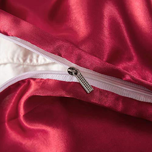 QIAOJIN Dekbedovertrek set omkeerbaar 2/3-delig dekbedovertrek met elegant slaapcomfort in 100% zijde, met ritssluiting… - Image 4