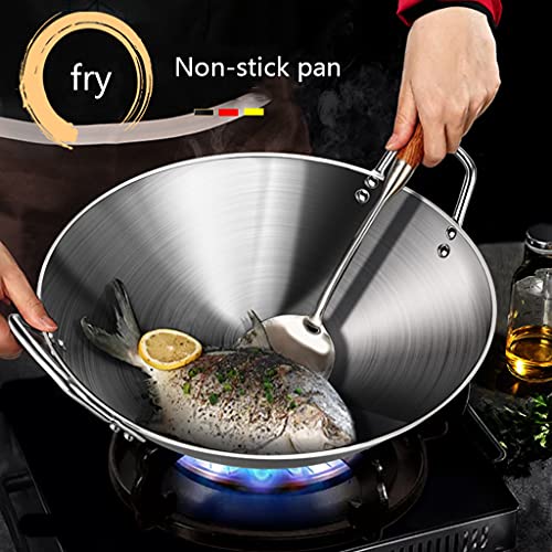 Wok de acero inoxidable 34cm diseño tradicional con asas miniatura 5