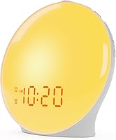 JALL Wake Up Light Sunrise Alarm Clock for Kids & Heavy Sleepers - Dual Alarms, FM Radio, 7 Colors, Natural Sounds, Snooze
