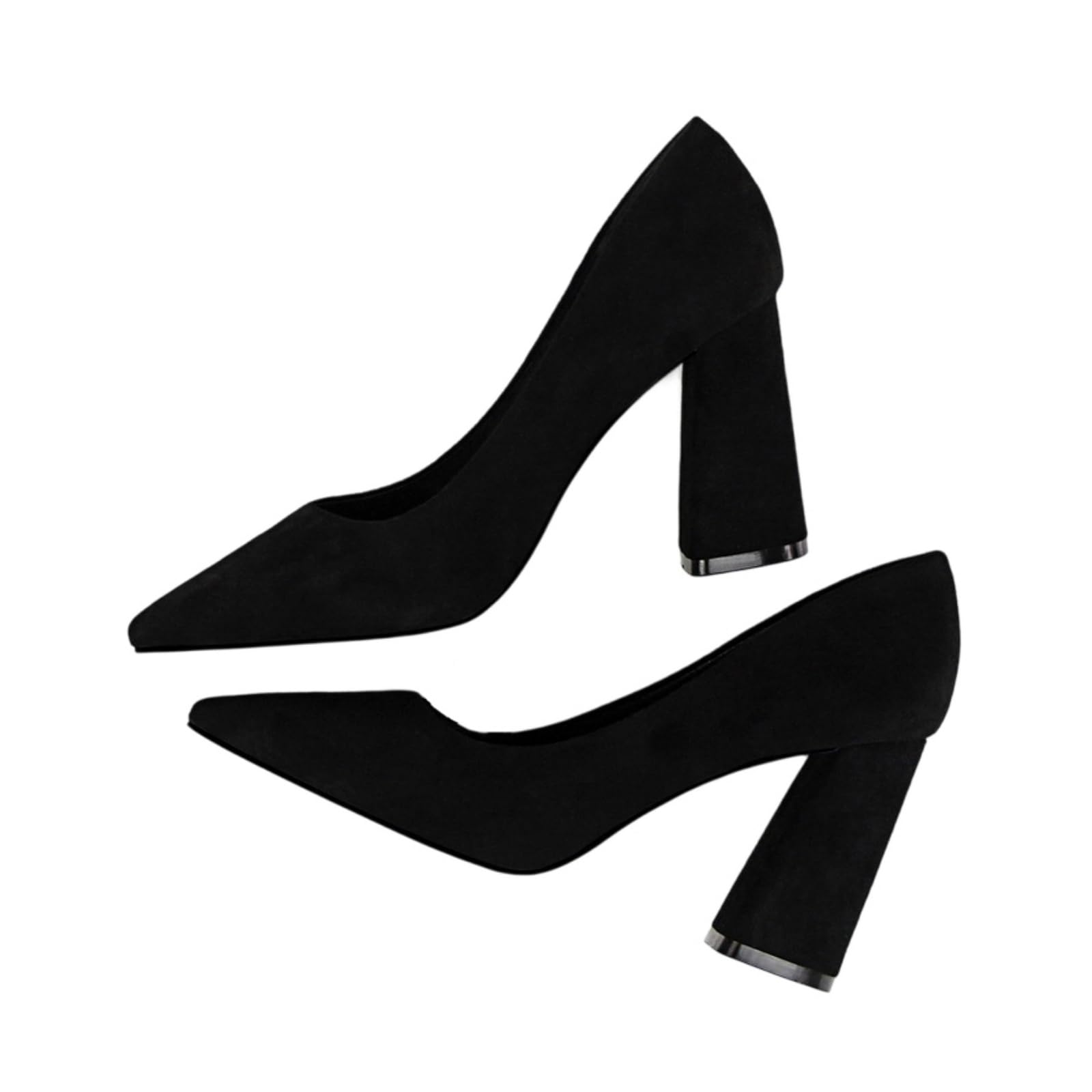 Generico Donna Décolleté A Tacchi Scamosciato 8.5cm Punta Chiusa A Punta