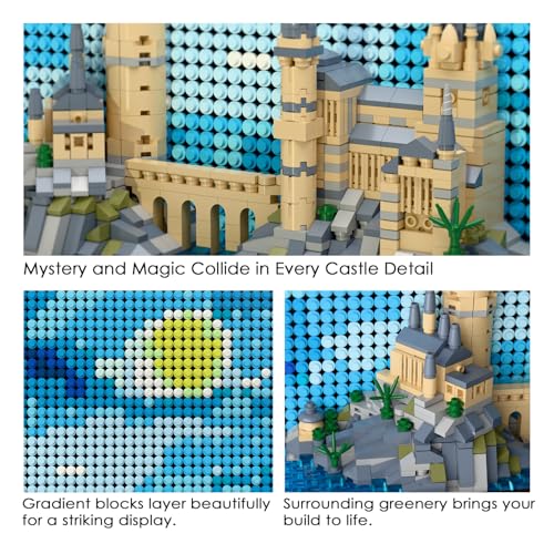 Micro Brick Magic Castle Building Set: 3D Wall Art | 2-in-1 Home Decor Model | Creative Castle & Painting Display | DIY Gift Idea Building Toy for Teens Ages 8+ Kids, Adults