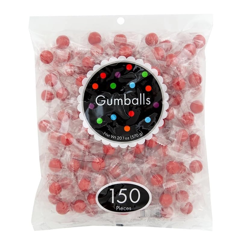 Bayside Candy Wrapped Gumballs – Assorted Flavors and Colors (80.4 oz (600ct), Bright Pink Bubble Gum)