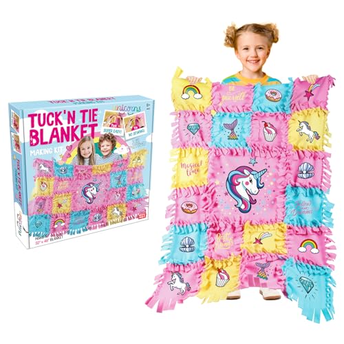 Piano Potato Unicorn No-Sew Tuck & Tie Fleece Blanket Kit for Girls 8-12 - image 1