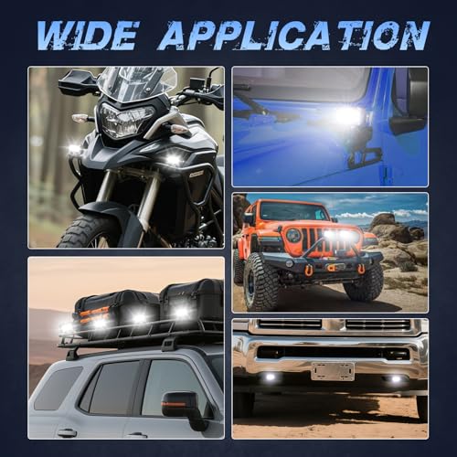 Image of LED Pod Lights, 2Pcs 40W 3 Inch Flood Driving Lights Small LED Off Road Light Pods Ditch Lights backup Light for Truck Motorcycle UTV ATV SUV Boat Dirt Bike Surron