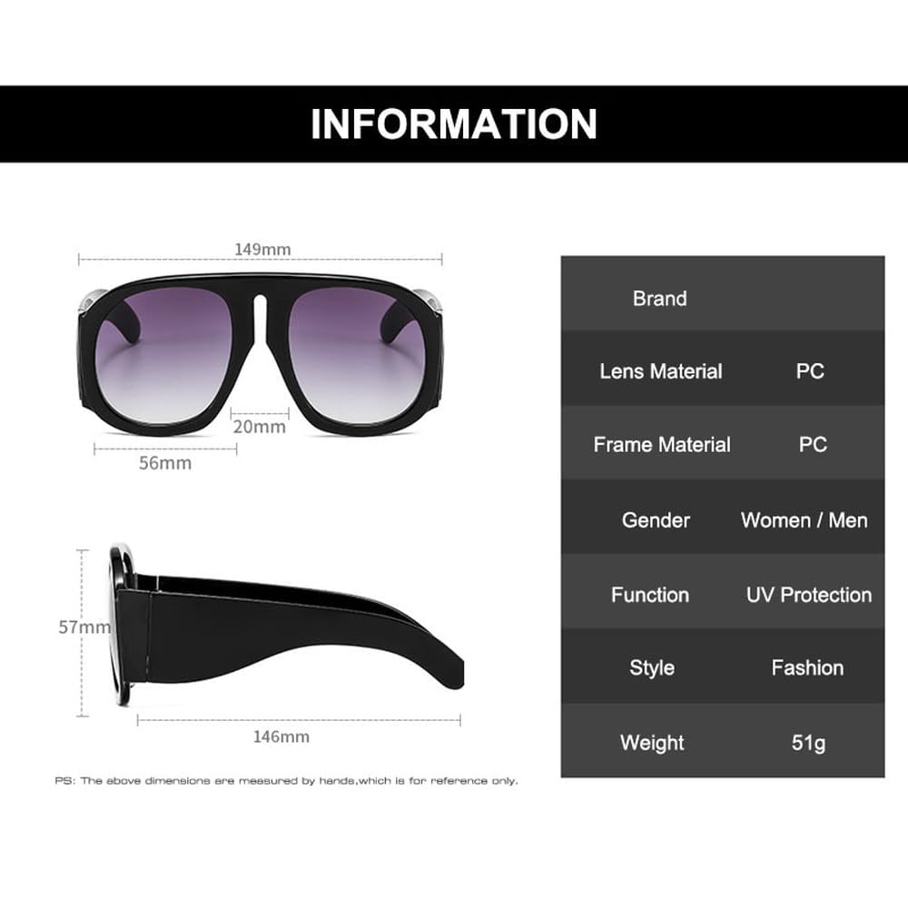 Übergroße Sonnenbrille mit Farbverlauf und Buntem Rahmen, rund, UV400