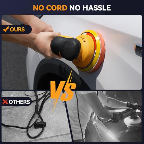 Zhiehiusl YJ146 Cordless Buffer Polisher, 6 Inch Rotary Car Buffer Polisher thumb #3