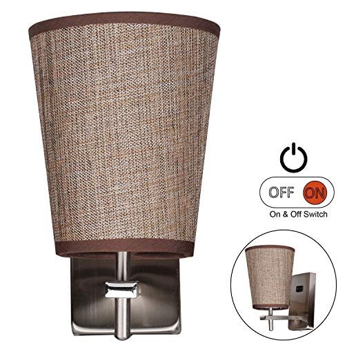 Facon LED RV Fabric Light Fixture with Flared Wall Sconce Shade, Wall Mount