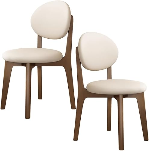 Miniatura 60 de YVYKFZD Juego de sillas de comedor, sillas de cocina de madera maciza, silla de comedor de granja con respaldo curvo, silla tapizada de cuero para