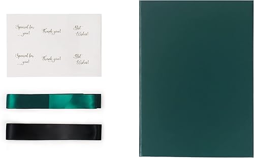 Miniatura 3 de Caja de regalo verde de 6.4 x 8.8 x 3.74 pies con tapa magnética, 2 cintas y calcomanías de agradecimiento para padrino de boda, cumpleaños, día del