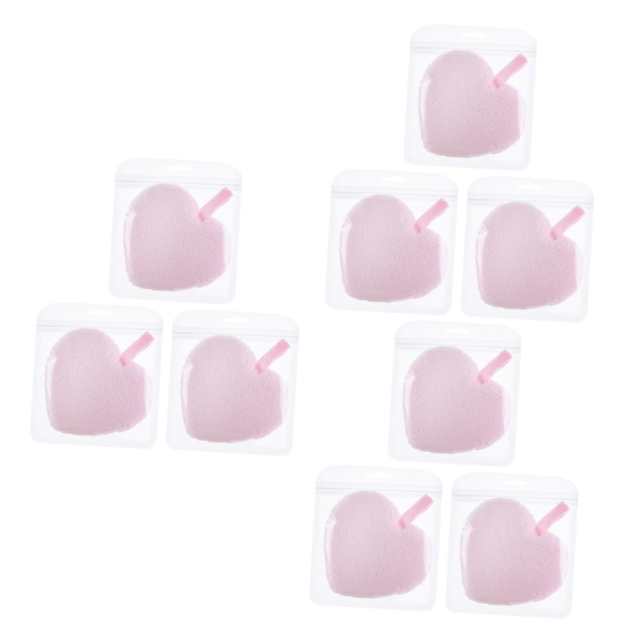 Didiseaon 3sets Luxurious Beauty Sponges Face Cleaning Pads Makeup Removal Pads Heart Shape for Gentle Wash 3pcs*3