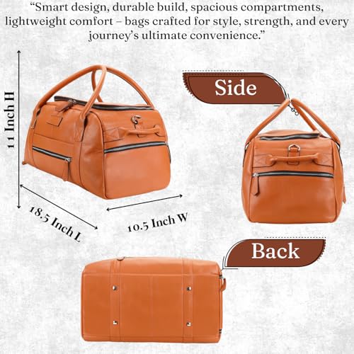 Handcrafted Full-Grain Leather Luxury Duffel Bag | Unisex Stylish, Durable & Spacious Bag | This leather travel, gym, Office Trip & weekend duffel bag is the Ideal Gift for a Wedding & Birthday2