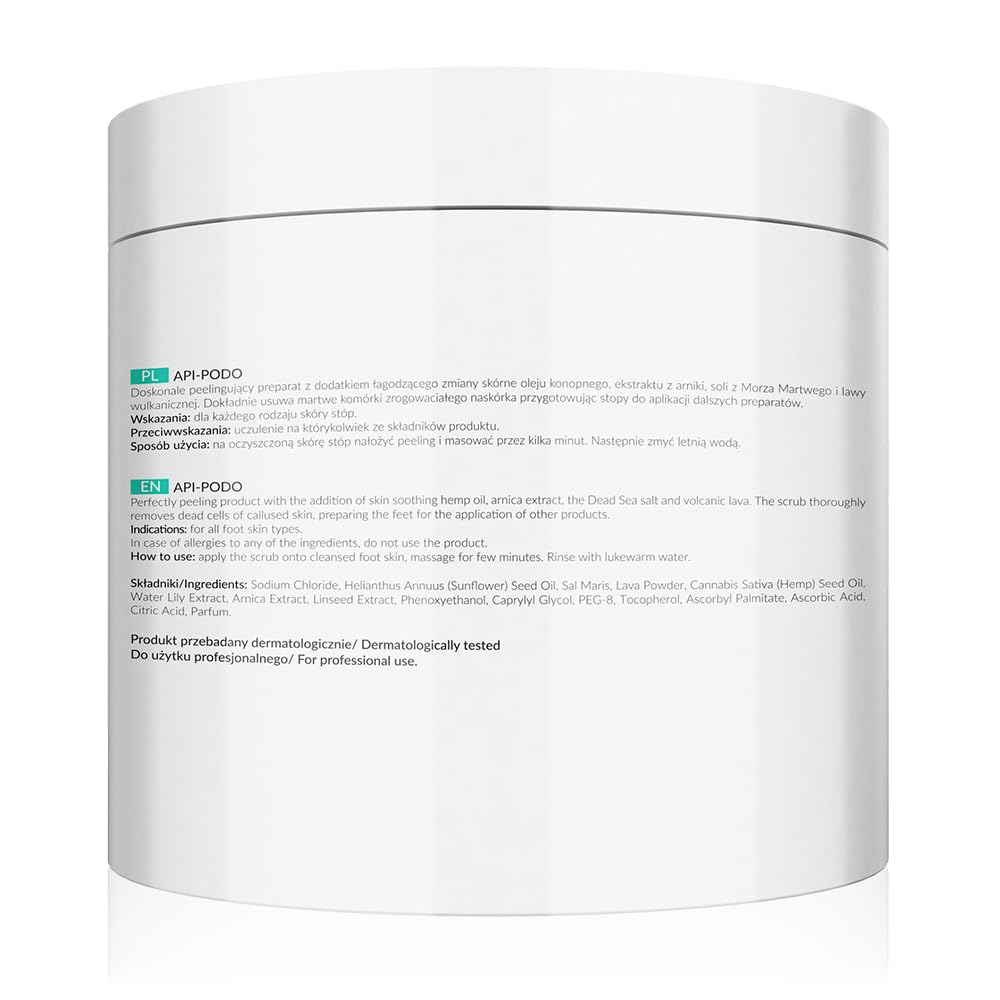 APIS API-PODO peeling detergente per piedi con sale del Mar Morto e lava vulcanica | Assistenza podologica | 700 gr