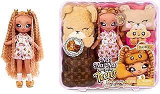 Na! Na! Na! Surprise 577416EUC Teens Slumber Party Fashion Lara Vonn-Toy for Kids, Collectable-27cm Soft Fabric Doll, Teddy Bear Inspired with Brunette Hair, 28 CM