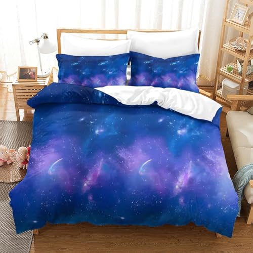 Parure de lit microfibre de qualité supérieure décor galaxie 3D