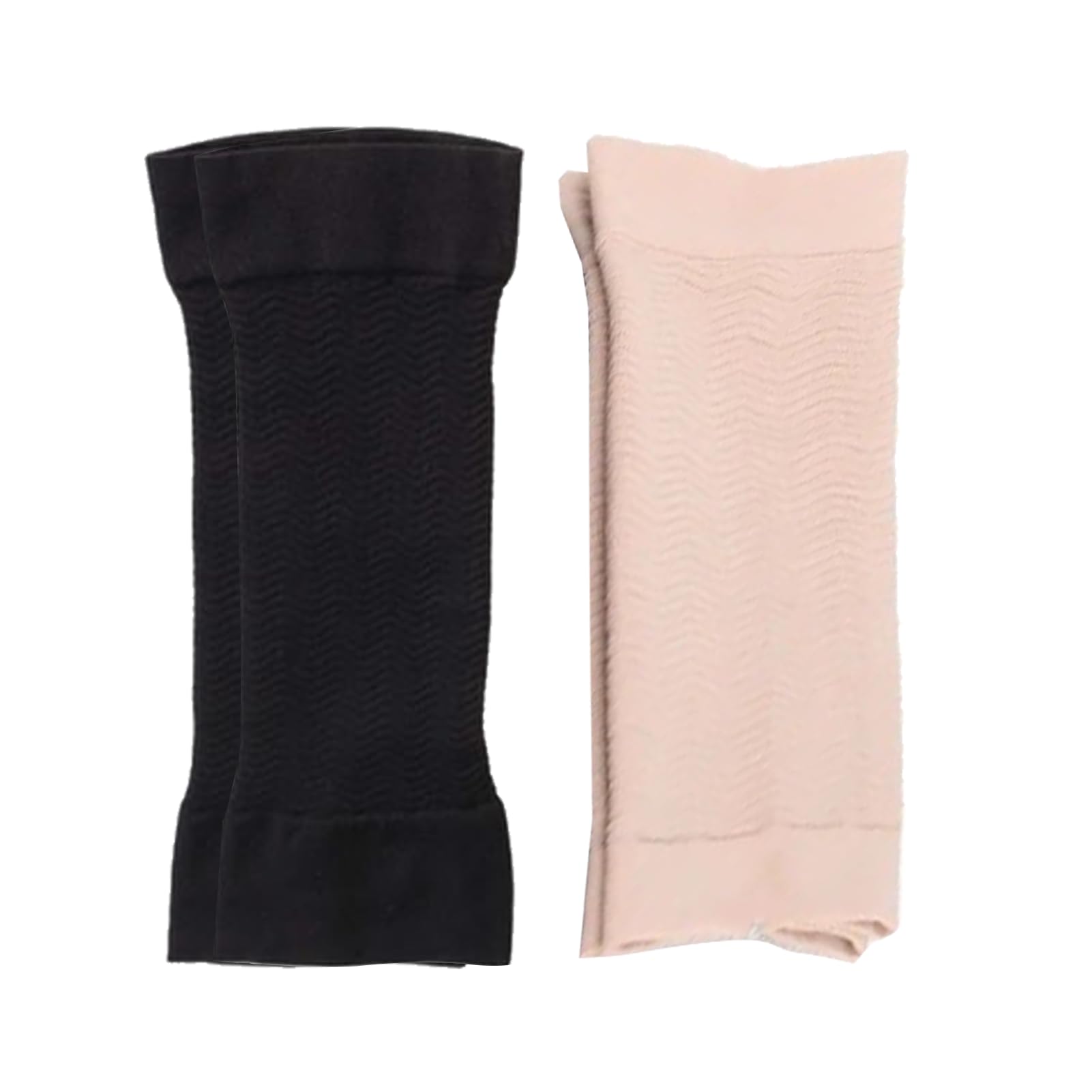 2 Paar Unterarm Tätowierung Abdeckung, Armsleeve Tattoo Abdeckung Unterarm-Tattoo-Band Kompressionsbandage Abnehmen ArmÄrmel Arm Sleeves Sportärmel Schlankmachende Armstulpen(Hautfarbe + Schwarz)
