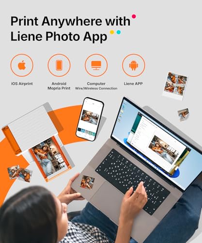 Liene Amber M110 Bluetooth Photo Printer 80 Sheets,