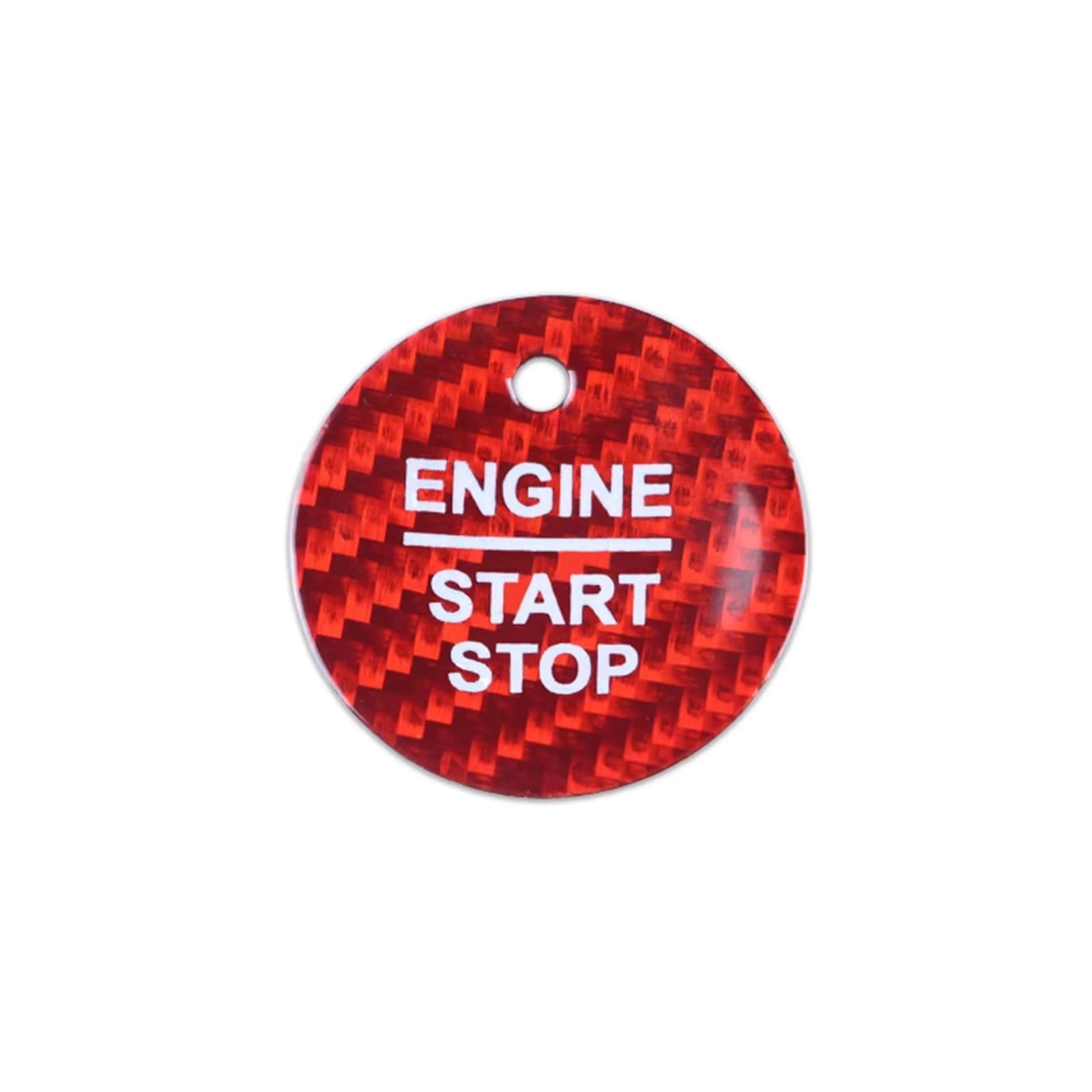 Auto Interior Trim Compatible with for Mondeo for Ecoboost for Explorer Start Stop Push Button Cover Trim Sticker Switch(Red)