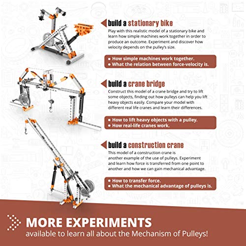 Engino Discovering STEM Mechanics Pulley Drives | 8 Working Models | Illustrated Instruction Manual | Theory & Facts | Experimental Activities | STEM Construction Kit - Thumbnail 2