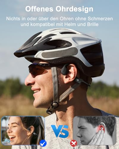Guudsoud knochenschall kopfhörer Bluetooth 5.3, Open Ear kopfhörer kabellos, knochenschall kopfhörer mit mikrofon, wasserdichte Staubdicht sportkopfhörer für lauf,Radfahren – Bild 3