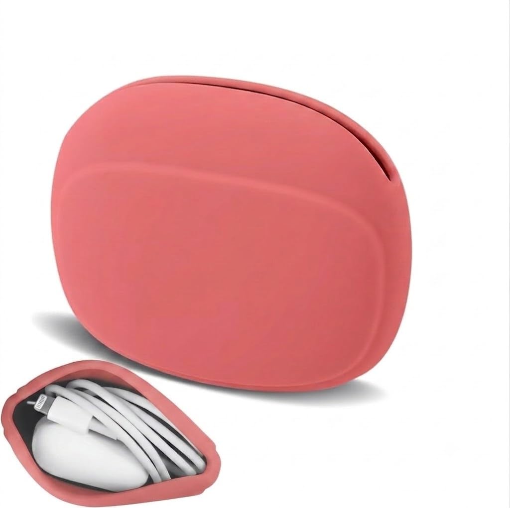 GadgetBite Earphone Case Pouch Silicone Earphones Organizer Headphone Carrying Case for Headset Pen Drives SD Cards Charger Air pods Charging Cable Cord Coins & Accessories (Pink, Pack of 1)-image-29