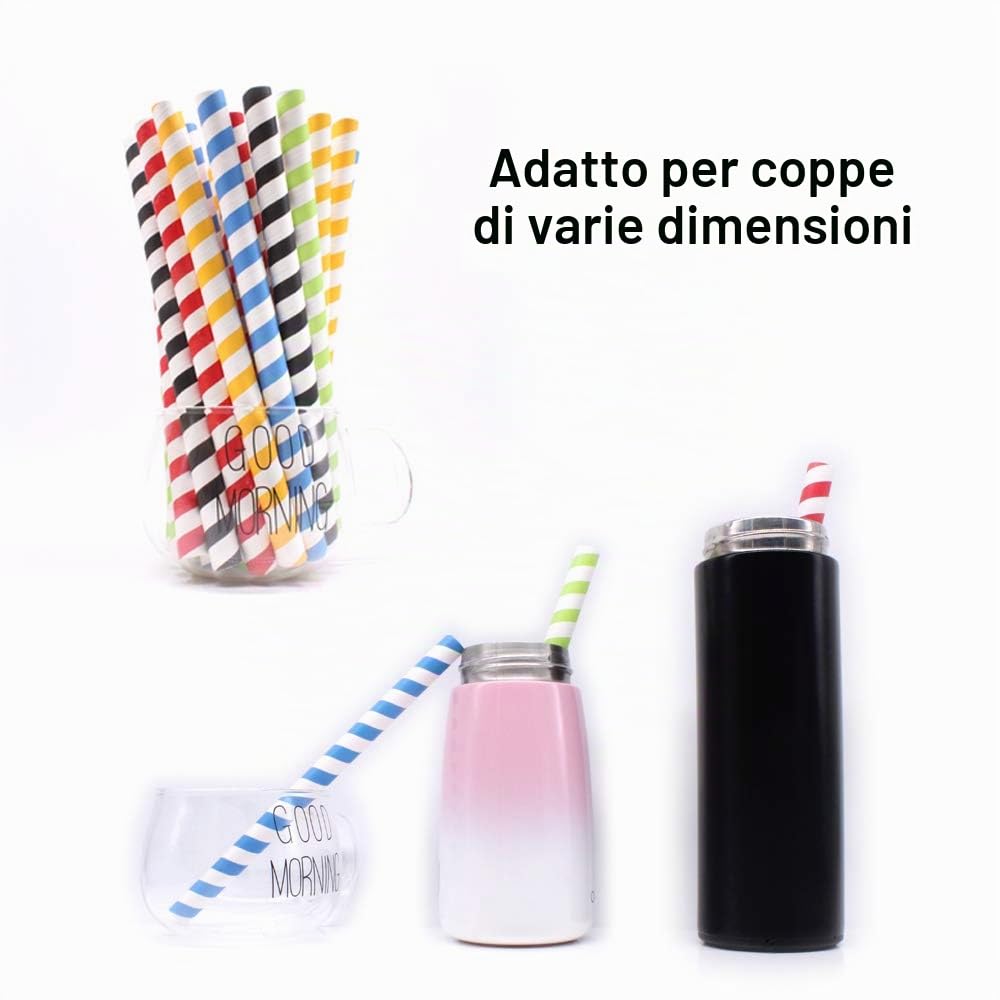 Cannucce di frullato monouso Boba di carta Smoothie usa e getta Extra largo Biodegradabile 12mm paglie di carta per Bubble Tea Tè Jumbo Frappè colorato 50pc