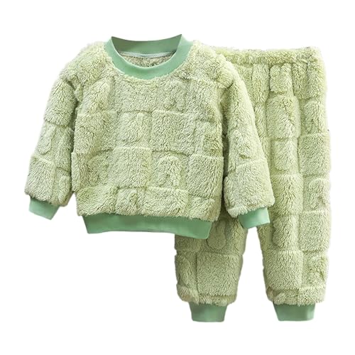 Kids Girls Boys 2-Piece Fleece P𝐚jamas Tops Pants Set Toddler Soft Fuzzy Sle𝐞pwear Winter Warm Infant Winter Clothes