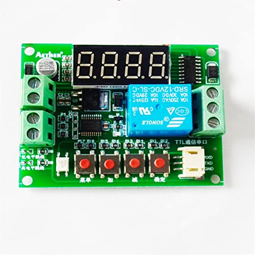 Módulo De Retardo Temporizador Digital TOPINCN - 5V A 36V, Pantalla LED, 15A, Para Control De Luces Y Motores