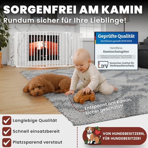 Heimfleiss® Kaminschutzgitter Baby mit Sicherheitsverschluss | Kamingitter
