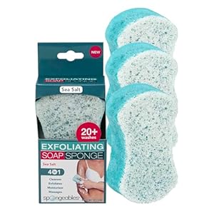 Spongeables Body Wash in a 20+ Wash Sponge, Sea Salt, 3 Count