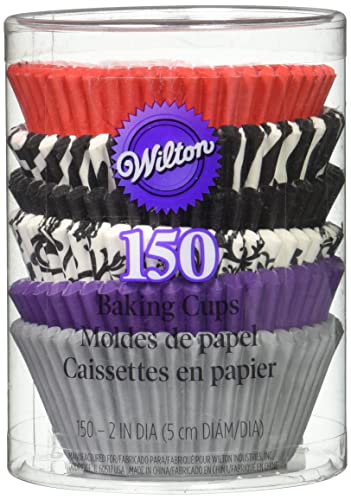 Wilton 150 Count Baking Cup, Standard, Damask/Zebra #TOP20