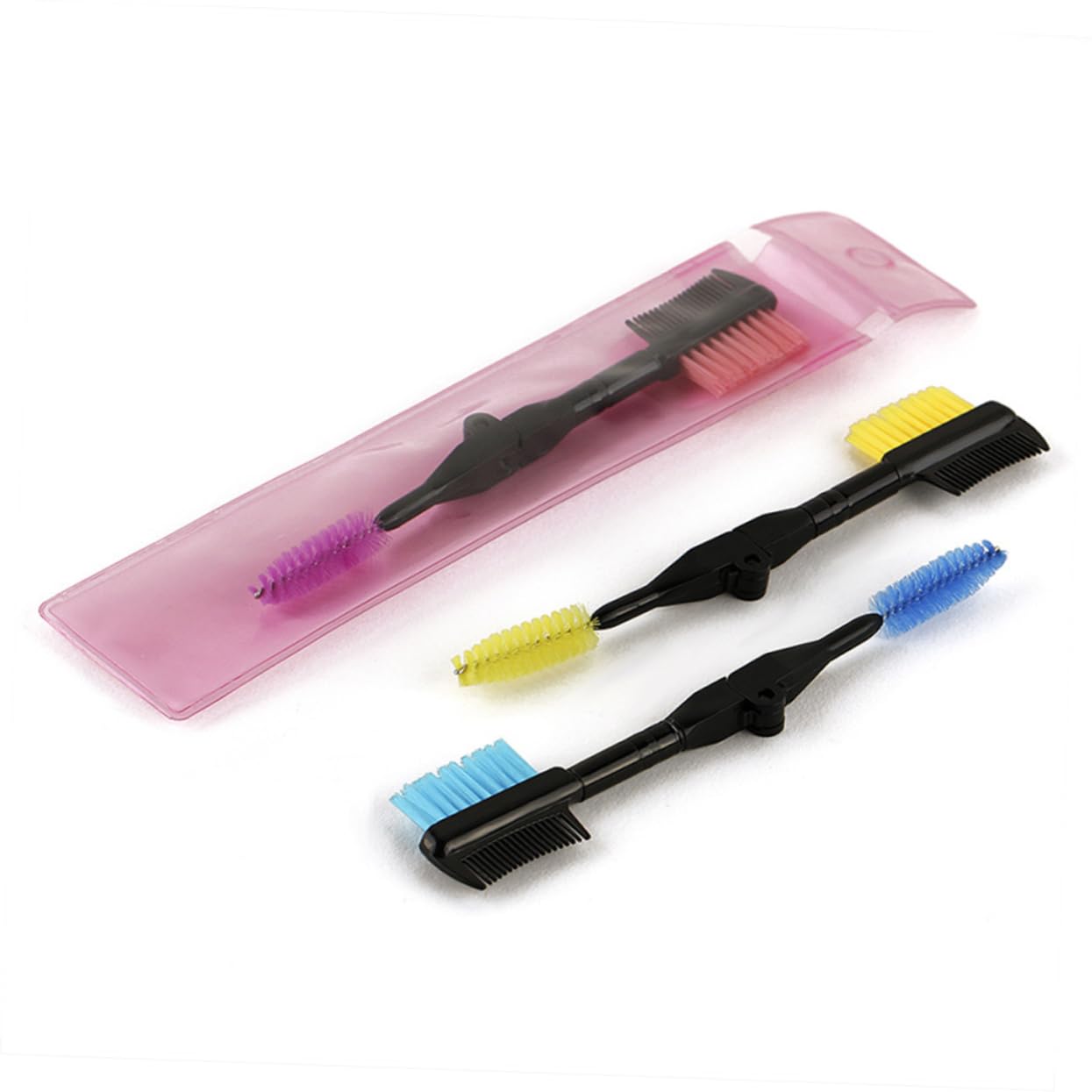 Beatifufu Professional Makeup Brush Set Double-ended Brow Comb Mascara Brush Random Color