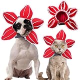 Pet Novelty Hat Costume Scary Halloween Dog Headband Funny Demon Hat Demogorgon Costumes Cat Headgear Props Cosplay Apparel Outfits Cute Clothes for Small Medium Dogs Kitten (Medium)
