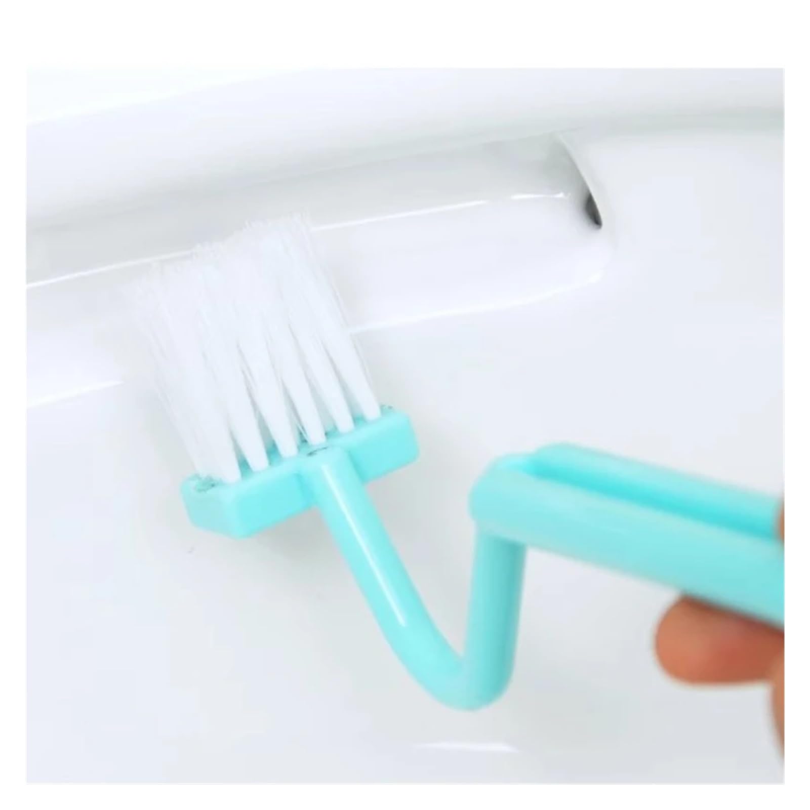 Cepillo de Inodoro en Forma S, Limpiador portátil, Borde Curvo, Mango Esquina, Suministros baño, Herramientas Limpieza for el hogar, Accesorios(Green-3Pcs)