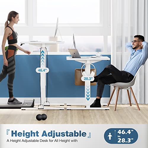 Electric Standing Desk - Height Adjustable Desk, 40 X 24 Inches Ergonomic Stand Up Desk With Memory Preset, Sit Stand Computer Home Office Desk Standing Table With T-Shaped Metal Bracket, White #TOP1