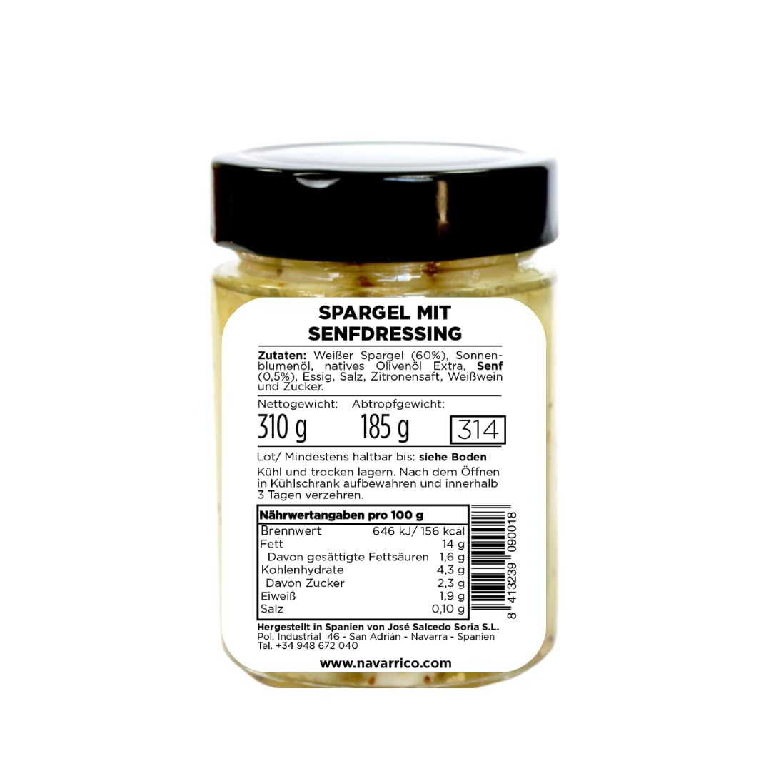 El Navarrico Mediterranes Gemüse-Probierpaket mit Artischocken 390 g, Piparra-Paprika 300 g und Spargel mit Senfdressing 310 g | 3er-Set spanischer Spezialitäten