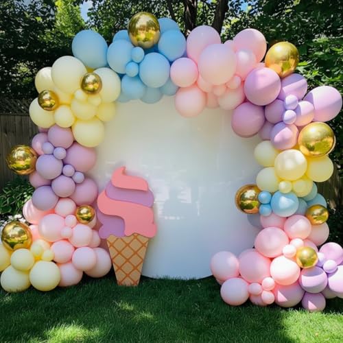 Image of Party Propz Birthday Balloons For Decoration - 115 Pcs Pastel Balloons For Birthday Decoration | Happy Birthday Balloons | Pastel Colour Balloon's For Birthday Decoration