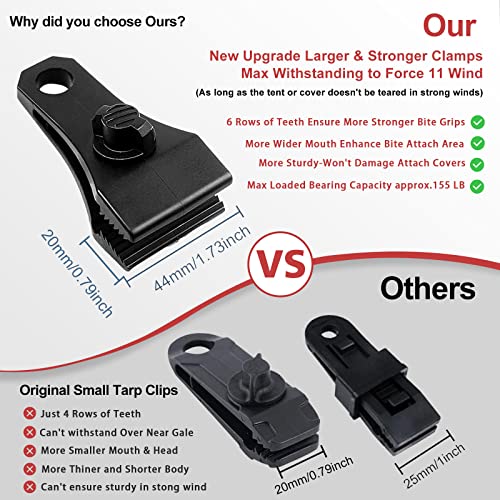 Large Tarp Clips Heavy Duty Lock Grip, 48 Pack Tarp Clamps Heavy Duty Camping