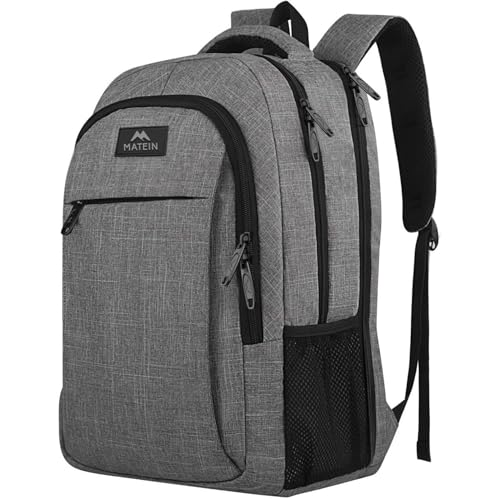 MATEIN Mochila Portatil 17.3 Pulgadas Grande Mochila para Portatil Impermeable Antirrobo Mochila Ordenador Portatil Hombre Laptop Backpack para Trabajo Negocios Viajes Universitaria, Gris
