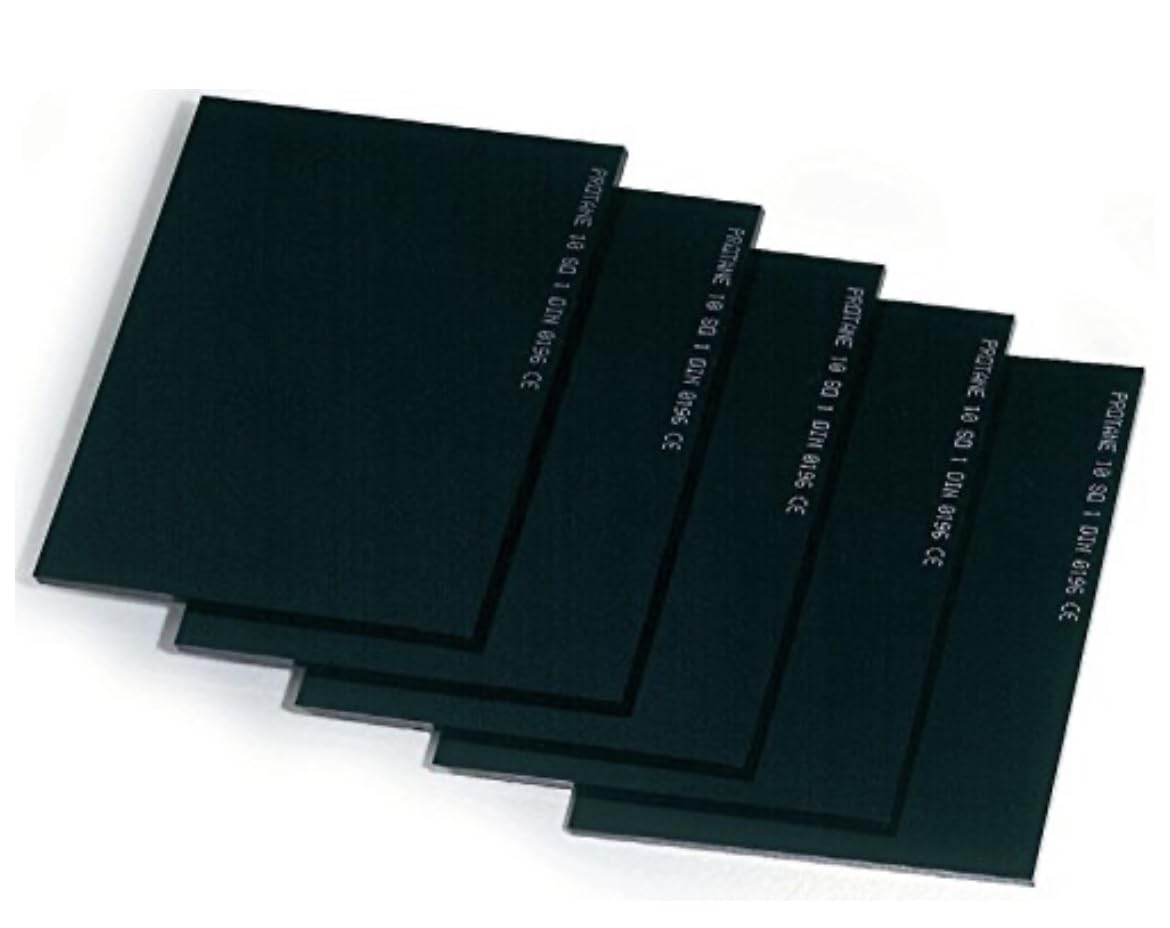 5PZ VETRO PER MASCHERA SALDATURA - VERDE INATTICO 75X98mm VETRI SALDATRICE
