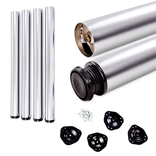 Juego de patas extensibles de mesa | Sossai® Estándar STBAL | Diseño: Aluminio | Altura regulable 820 mm + 20 mm | Set de 4 unidades
