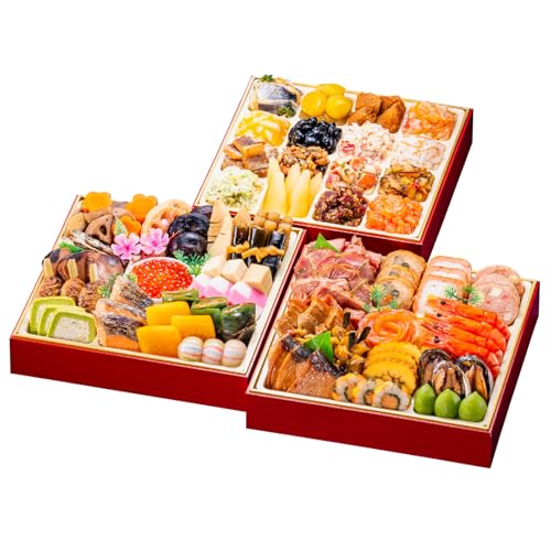 生おせち 「宝華」和洋中 三段重 3?5人前 52品目 新春 和風 洋風 中華 重箱 冷蔵 豪華 予約 料理 御節 お節 特大 新年 初祝い 元旦 元日 海老 エビ えび 栗きんとん 数の子 家庭用 業務用 おせち