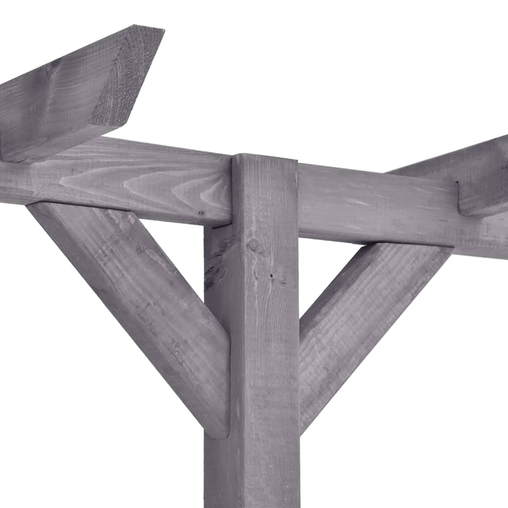 Pergola ogrodowa, szara, 400 x 40 x 205 cm, impregnowane drewno sosnowe